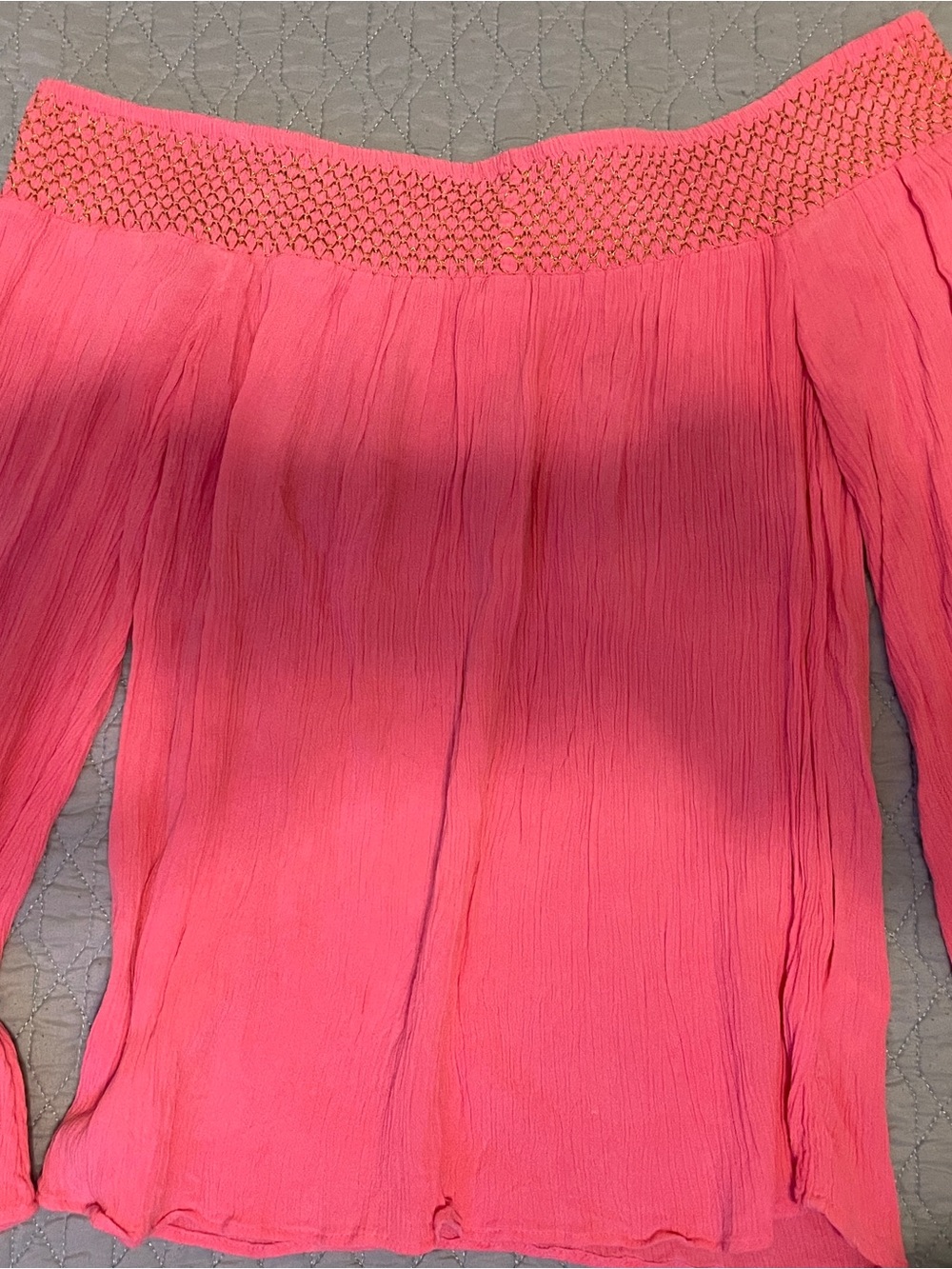 Lilly Pulitzer Coral Pink Off-the-Shoulder Top